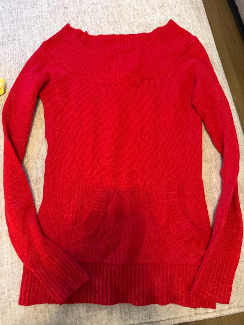 OP Ocean Pacific Women’s Red Off-the-Shoulder Knit Sweater. Vintage. Y2K